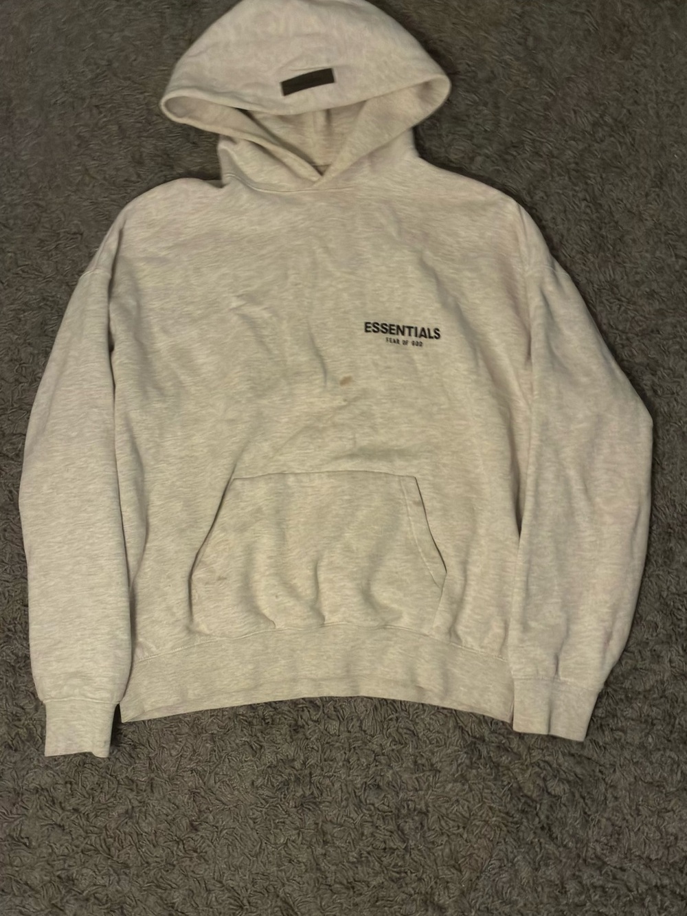 Essentials Men's Heather Light Gray Pullover Hoodie